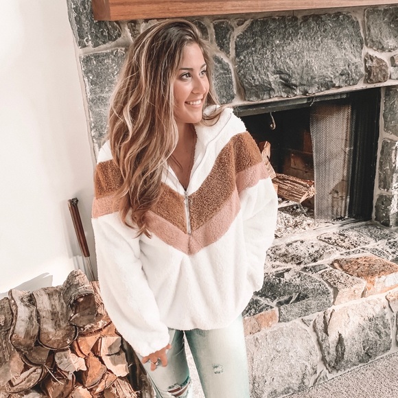 Tops - Annie Fuzzy Zip Up